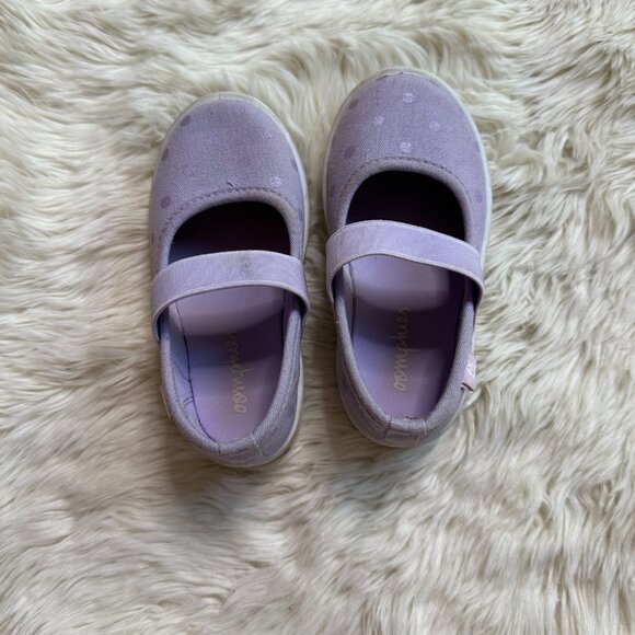 Oomphies Purple Polka Dot Little Girls Shoes Size 7 - Picture 5 of 6